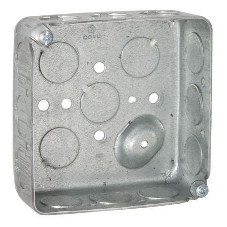 Raco 190 Electrical Box, Steel, 4 Square, 1/2 In. Knockouts